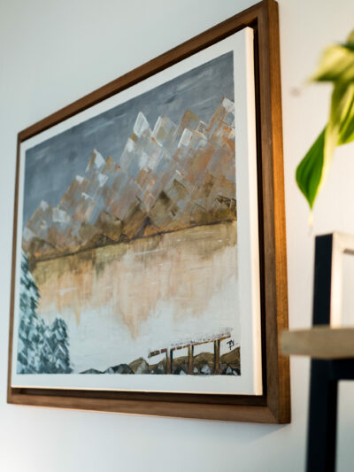 Tableau montagne abstrait - Noyer d'Hiver