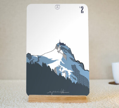 Tableau de l'Aiguille du Midi, Chamonix Mont-Blanc, de la gamme "mini tableau" ARTPINA®.