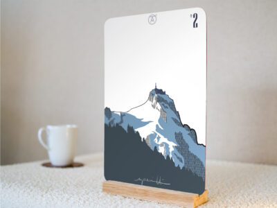 Mini Tableau Chamonix Aguille du Midi Tableau de l'Aiguille du Midi, Chamonix Mont-Blanc, de la gamme "mini tableau" ARTPINA®.