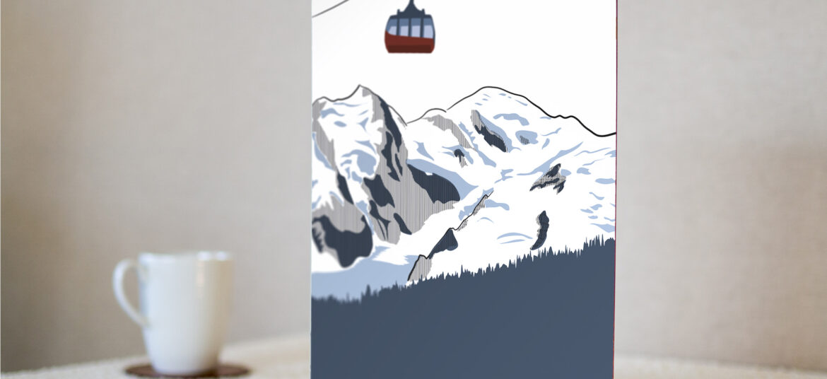 Tableau de Chamonix Mont-Blanc, de la gamme "mini tableau" ARTPINA®.