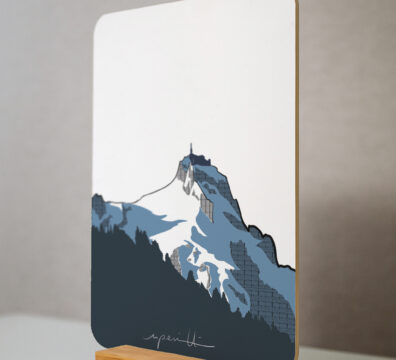 Tableau de l'Aiguille du Midi, Chamonix Mont-Blanc, de la gamme "mini tableau" ARTPINA®.