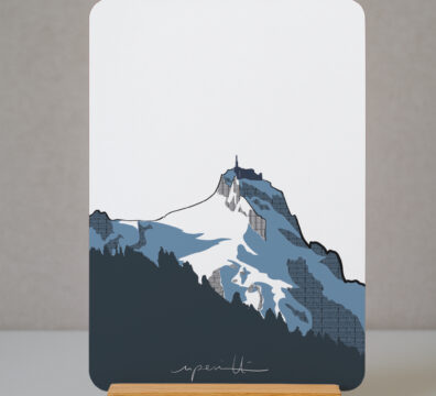 Tableau de l'Aiguille du Midi, Chamonix Mont-Blanc, de la gamme "mini tableau" ARTPINA®.