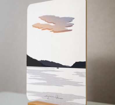 Tableau du Lac du Bourget, Savoie, de la gamme "mini tableau" ARTPINA®.