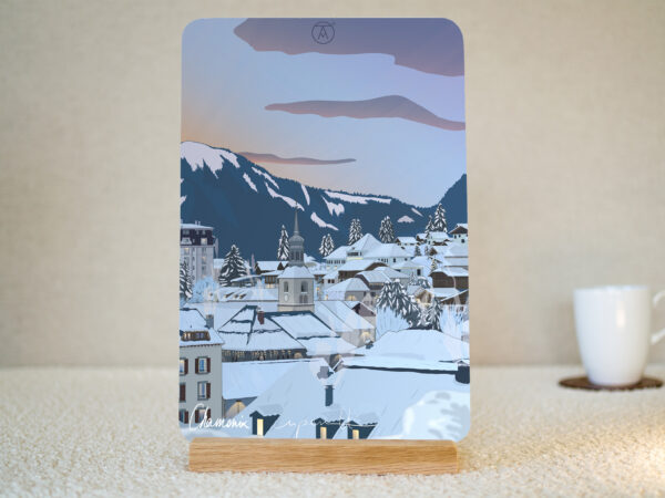 Tableau Chamonix Hiver, de la gamme "mini tableau" ARTPINA®.