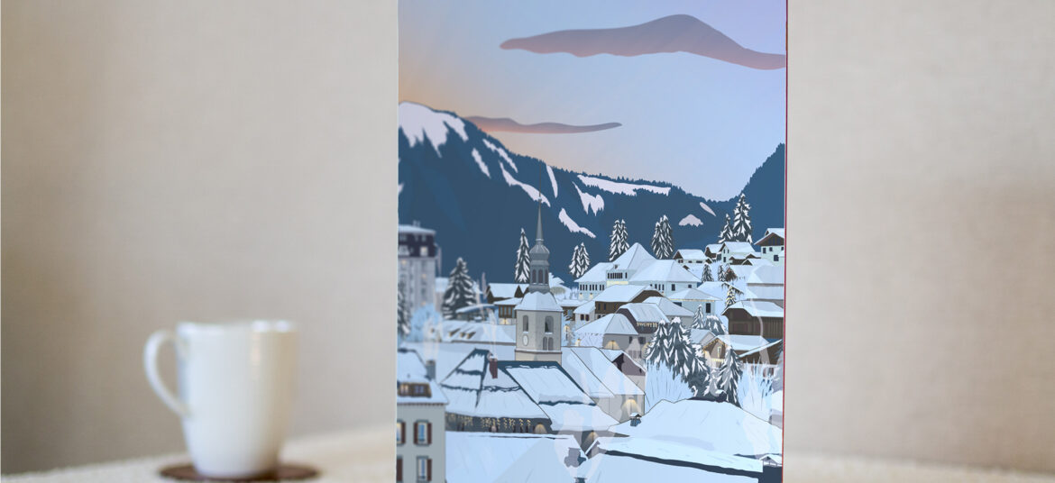 Tableau Chamonix Hiver, de la gamme "mini tableau" ARTPINA®.