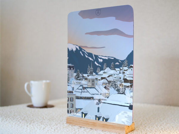 Tableau Chamonix Hiver, de la gamme "mini tableau" ARTPINA®.